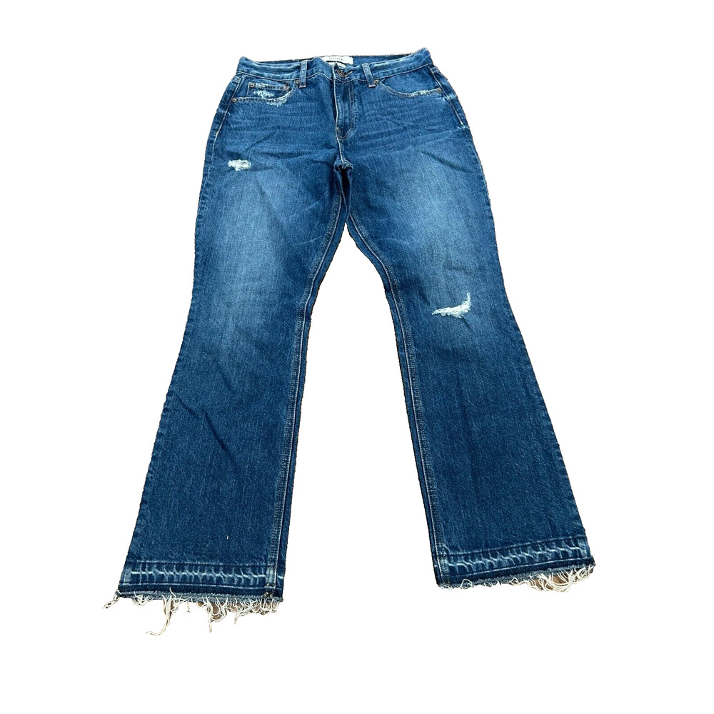 NWT Pistola Women's Blue Distressed Lennon High Rise Crop Bootcut‎ Jeans Size 27